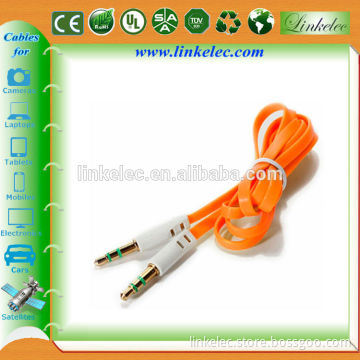 flat cable 3.5mm mini plug stereo audio cable